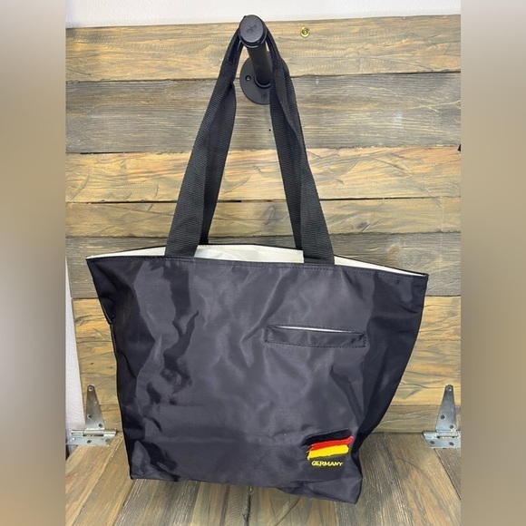 Handbags - BIN049. NEW Germany Embroidered Black Medium/Large Shoulder full zip Tote